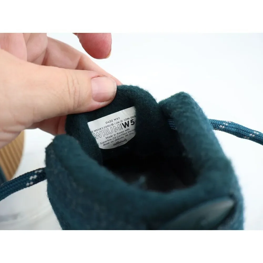 Allbirds Wool Runner Mizzles Sneakers High Top Women Size 5 Teal Merino Wool